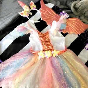Rosy Unicorn Costume.. Kids (S)..Spirit Halloween... Rainbow